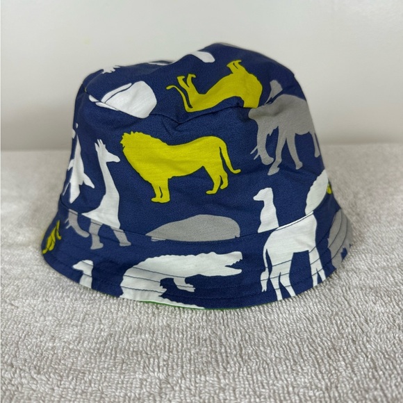 Baby Boden Safari Zoo Bucket Hat‎ Infant Baby Reversible 0-6 Months Blue Green - Picture 1 of 4